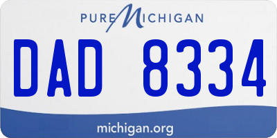 MI license plate DAD8334