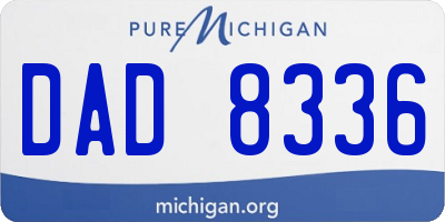 MI license plate DAD8336