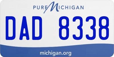 MI license plate DAD8338