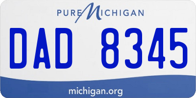 MI license plate DAD8345