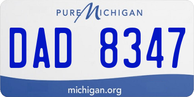 MI license plate DAD8347