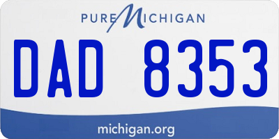 MI license plate DAD8353