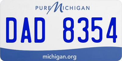 MI license plate DAD8354