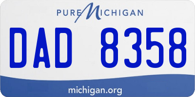 MI license plate DAD8358
