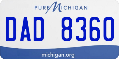 MI license plate DAD8360
