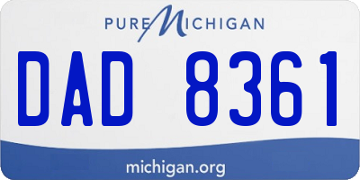 MI license plate DAD8361