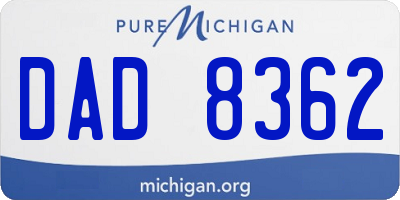 MI license plate DAD8362