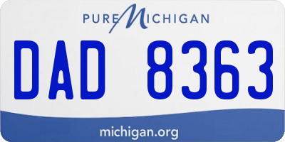 MI license plate DAD8363