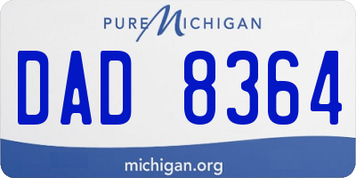 MI license plate DAD8364