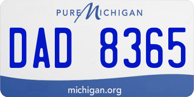 MI license plate DAD8365