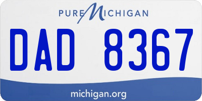 MI license plate DAD8367