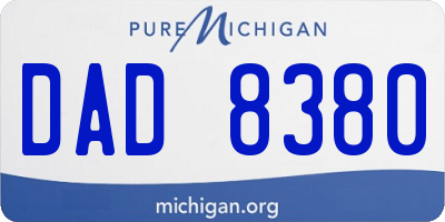 MI license plate DAD8380