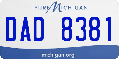 MI license plate DAD8381