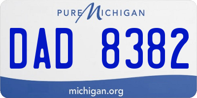 MI license plate DAD8382