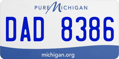 MI license plate DAD8386
