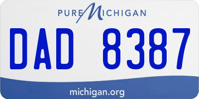 MI license plate DAD8387
