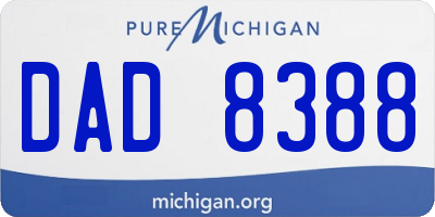 MI license plate DAD8388