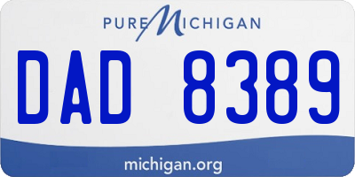 MI license plate DAD8389