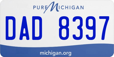 MI license plate DAD8397