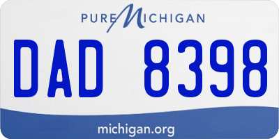 MI license plate DAD8398