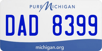 MI license plate DAD8399