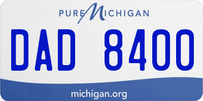 MI license plate DAD8400