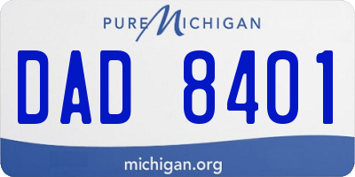 MI license plate DAD8401