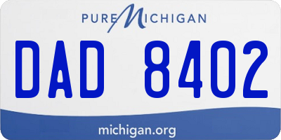 MI license plate DAD8402
