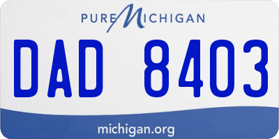 MI license plate DAD8403