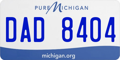 MI license plate DAD8404
