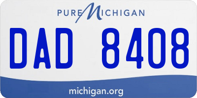 MI license plate DAD8408