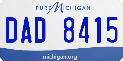 MI license plate DAD8415