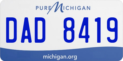 MI license plate DAD8419