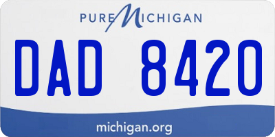 MI license plate DAD8420