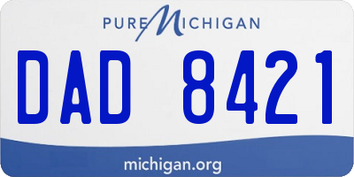MI license plate DAD8421