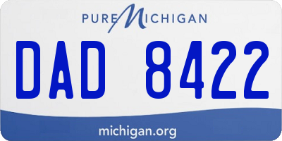MI license plate DAD8422