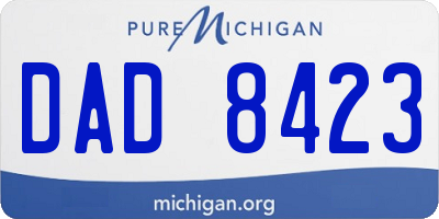 MI license plate DAD8423