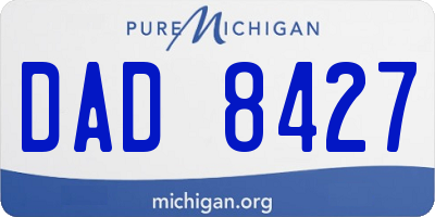 MI license plate DAD8427