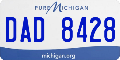 MI license plate DAD8428
