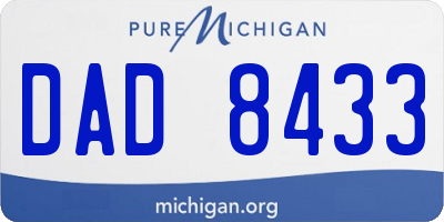 MI license plate DAD8433