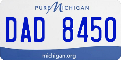 MI license plate DAD8450