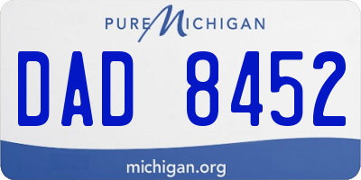 MI license plate DAD8452