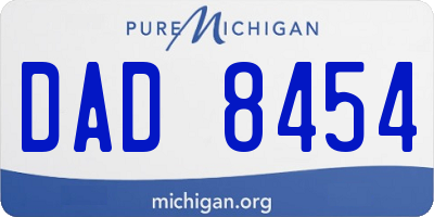 MI license plate DAD8454