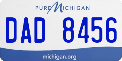 MI license plate DAD8456
