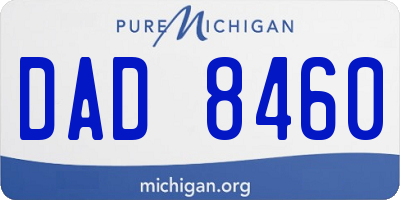 MI license plate DAD8460
