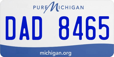 MI license plate DAD8465