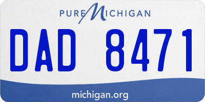 MI license plate DAD8471