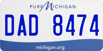 MI license plate DAD8474