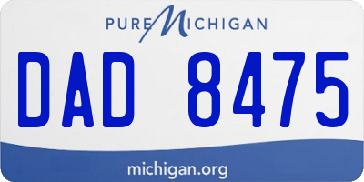 MI license plate DAD8475