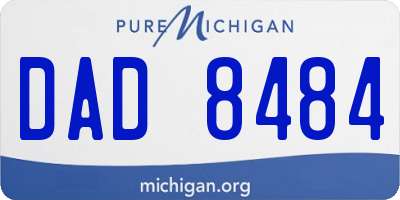 MI license plate DAD8484